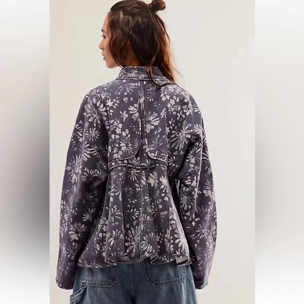 NWT NWT FREE PEOPLE Lua Bed Jacket Slouchy In Indigo Size extra Small‎ - Picture 3 of 12